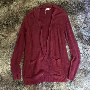 SO Red Knit Cardigan Sweater